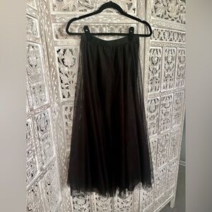 Main Strip Black A-Line Maxi Tulle Skirt